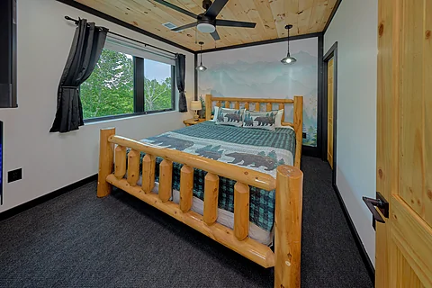 King Bedroom with Electric Fireplace - A Soaky Adventure