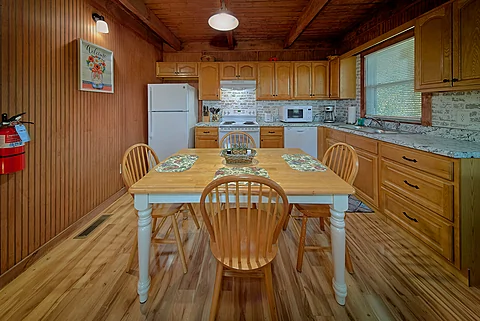 Full kitchen in 2 bedroom Pigeon Forge cabin - Above the Clouds
