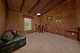 2 bedroom rental cabin with loft and wooded view