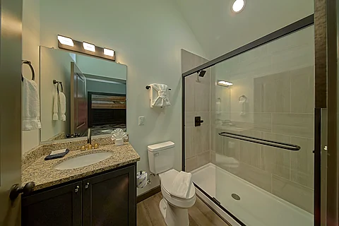 Master Bathroom with Walk-in Shower - Acorn Lodge