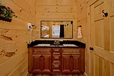 Cabin bathroom with hair dryers and bidet toilet