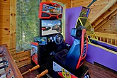 Cabin with arcade games, sauna and pool table