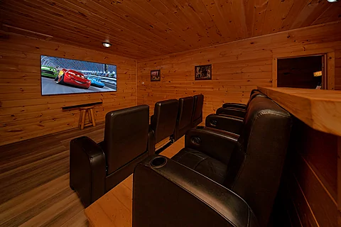 Theater room at 2 bedroom rental cabin - Bear Envy