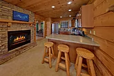 4 bedroom cabin with fireplace and full kitchen
