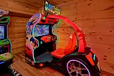 4 bedroom cabin game room with race car game