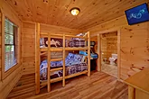 Bunk bedroom in family size 4 bedroom cabin