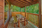 Cabin with picnic table, hot tub and views