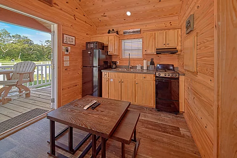 Fully Equipped Kitchen Wears Valley Tiny Home - Bear's Den