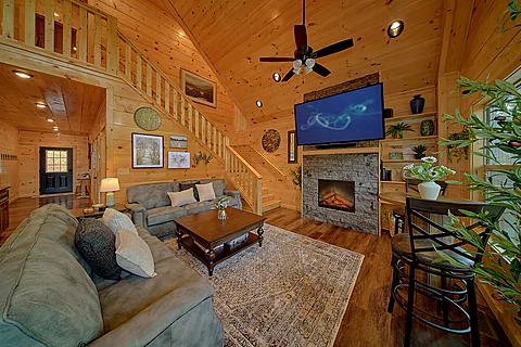 5 bedroom cabin with living room fireplace - Brooks Haven