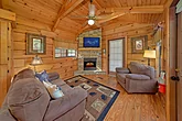1 bedroom cabin living room area