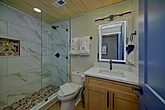Luxurious master bath in Gatlinburg rental cabin