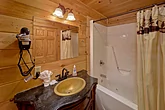 3 bedroom cabin with main level master bathroom