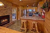 4 bedroom cabin with full kitchen and bar stools