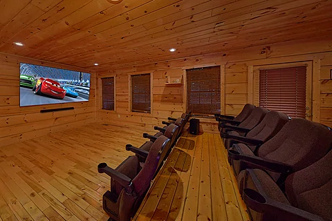 Theater Room in 4 bedroom Gatlinburg cabin - Mountain Bearadise