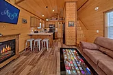 1 bedroom cabin with fireplace and arcade game
