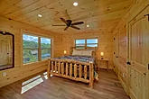 Master Bedroom with king bed in 3 bedroom cabin