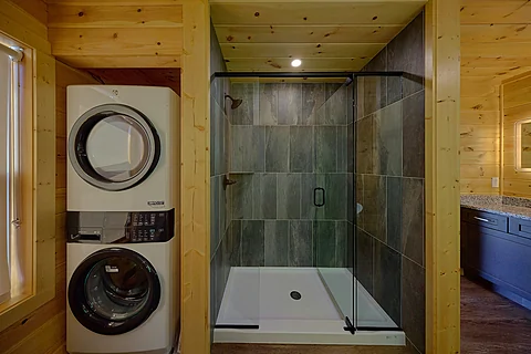 Luxurious shower in Gatlinburg cabin master bath - Mountain Harmony