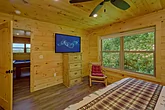 King bedroom with bath in 3 bedroom cabin
