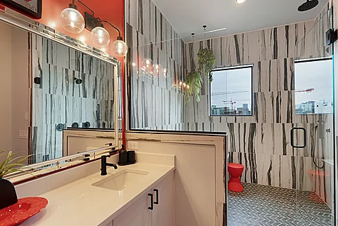 Luxurious Master Bath in Nashville vacation home - Nashville Neon Nights