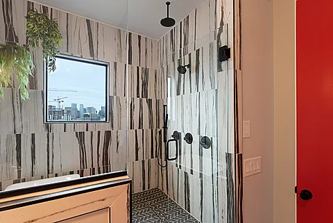 Luxurious shower in downtown Nashville rental - Nashville Neon Nights