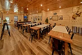 Spacious cabin dining room for 60 guests