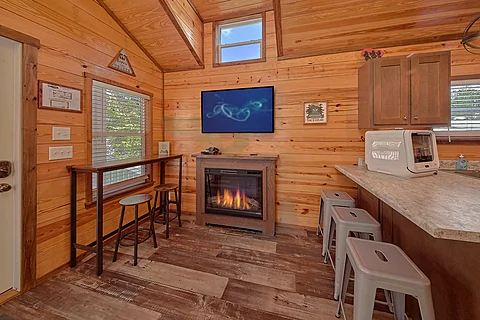 Wears Valley 1 Bedroom Fireplace  - Valley View Cottage